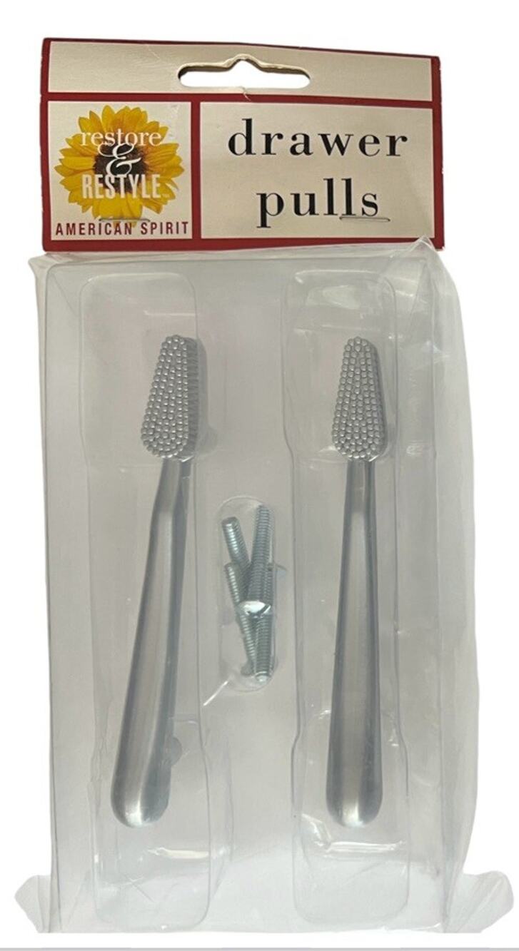 Restore & Restyle Toothbrush Shaped Cabinet or Drawer Pull Knob Brushed Nickle